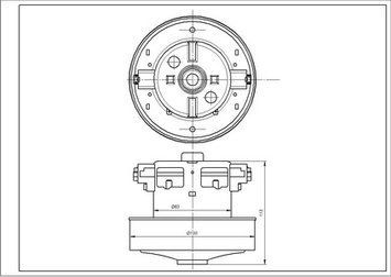 Двигатель для пылесоса Electrolux 2194502015 1600W D=130/83mm H=37/113mm 00000019231 фото