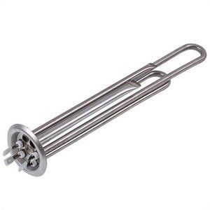Тен для бойлера Kaneta 34013100000 2000W (нержавейка) L=310mm фланец 64mm, 2 трубки под датчик анод M4 00000044163 фото