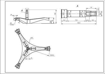 Хрестовина барабана для пральної машини Samsung DC97-15184A L=127mm 00000010140 фото