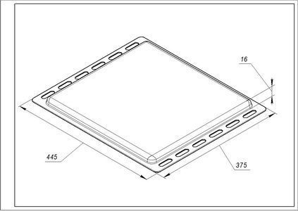 Алюминиевый противень TRA001 для духовки Whirlpool 445x375x16mm 481241838127 00000005189 фото