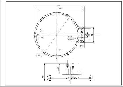 Тен конвекції 3871425108 (круглий) 2450W для духовки Electrolux 00000035966 фото