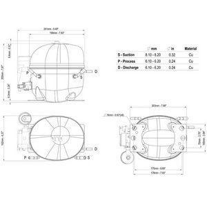 Компресор для холодильника EMBRACO ASPERA NEK6210GK R404a 775W (з пусковим реле CSIR) 00000040601 фото