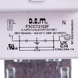 Сетевой фильтр F3CC72102F для стиральной машины Indesit C00143383 00000009774 фото