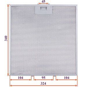 Фильтр жировой (метал.) для вытяжки 324x340x8mm (под защелки, универсальный) 00000056183 фото