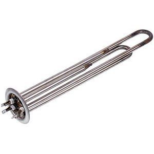 Тен для бойлера 34013090000 2000W (нержавейка) L=300mm фланец 63mm, 2 трубки под датчик анод M4 00000044802 фото