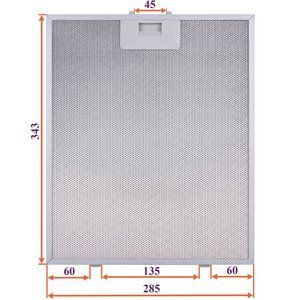 Фильтр жировой (металл.) для вытяжки 285x343x8mm (под защелки, универсальный) 00000056188 фото