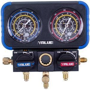 Манометричний колектор 2-вентильний VALUE VRM2-B-501 NAVTEK + шланги 3шт.x1500mm 00000043078 фото
