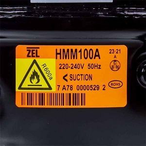 Компресор для холодильника Zanussi ZEL HMM100A R600a 100W (з пусковим реле) 00000041588 фото