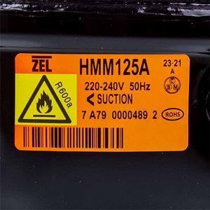 Компресор для холодильника Zanussi ZEL HMM125A R600a 125W (з пусковим реле) 00000041589 фото