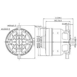 Двигун KW45350VCM Koolwen для пилососа 1600W (з виступом) 00000045350 фото