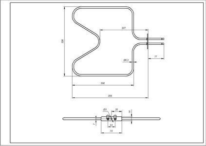 Тен нижний для духовки Electrolux 3871428011 1000W 00000019769 фото