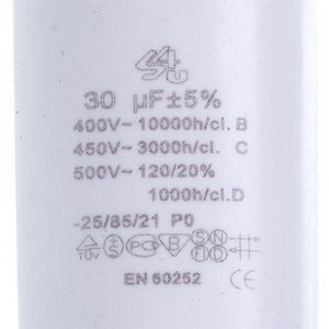Пусковой конденсатор для стиральной машины CBB60 30uF 450V 00000018584 фото